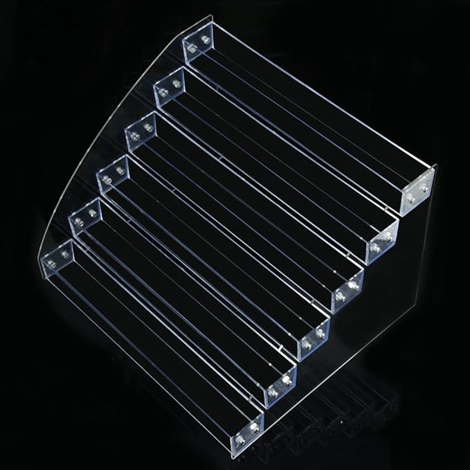 Nail Polish Organizer, Clear Acrylic Makeup Fingernail Polish Bottles Tray Tabletop Display Stand Storage Rack Transparent Essential Oil Stand Holder for Home and Commercial Organization(Seven Layers)