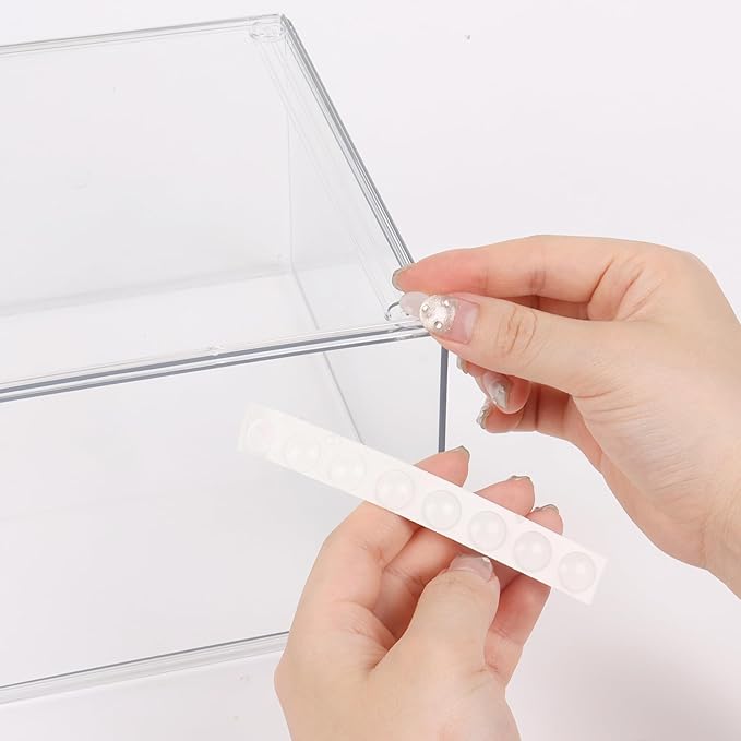 Stackable Clear Bin Plastic Organizer Drawers,Acrylic Bathroom Makeup Organizer Storage Drawers Bin,2 Pack