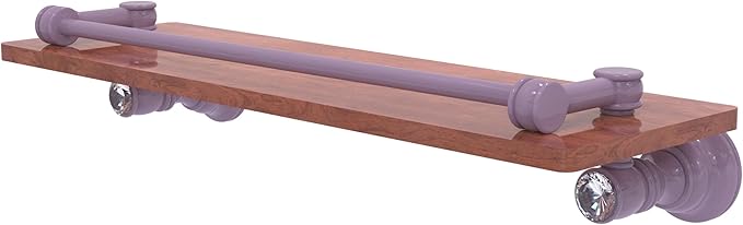 Allied Brass CC-1-16-GAL-IRW-LVN Carolina Crystal Collection 16 Inch Wood Shelf with Gallery Rail, Lavender