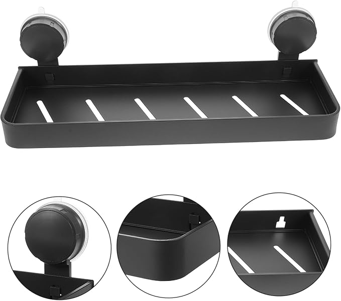 Ipetboom Suction Cup Bathroom Shelf Organizer Floating Storage for Toiletries Makeup No Drilling Required Easy Installation Stylish Dependable for