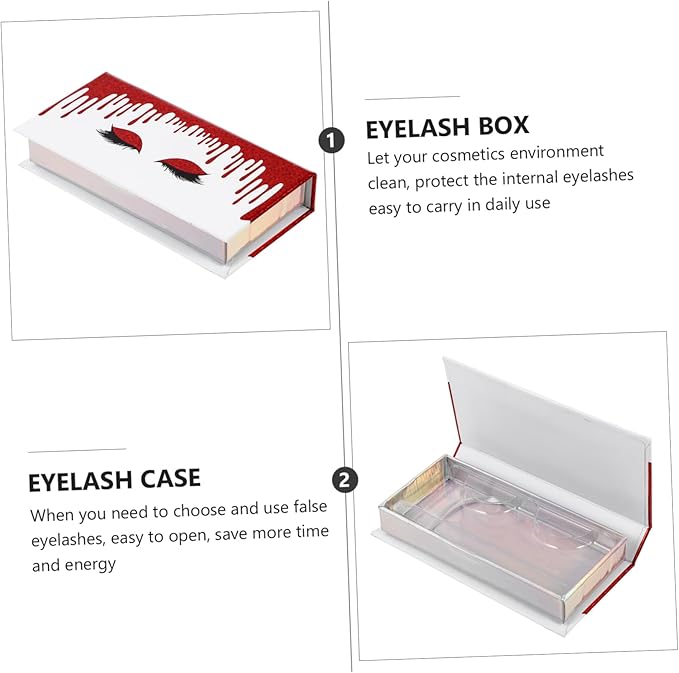 2pcs Eyelash Case Portable Storage Box Elegant Packaging for False Lashes Lightweight Organizer Reusable Eyelash Holder for Daily Makeup Use