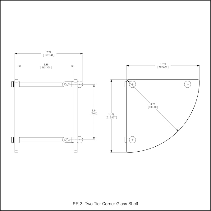 Allied Brass PR-3-FER Two Tier Corner Glass Shelf, Fire Engine Red