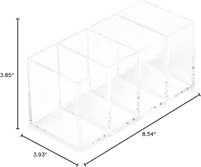Richards Homewares Cosmetic Tray, 4-Compartment, Clear