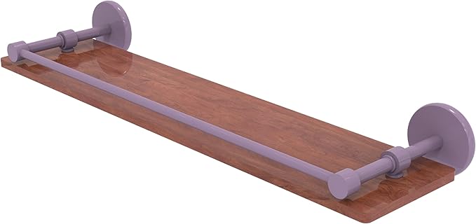 Allied Brass P1000-1-22-GAL-IRW-LVN Prestige Skyline Collection 22 Inch Solid IPE Ironwood Shelf with Gallery Rail, Lavender
