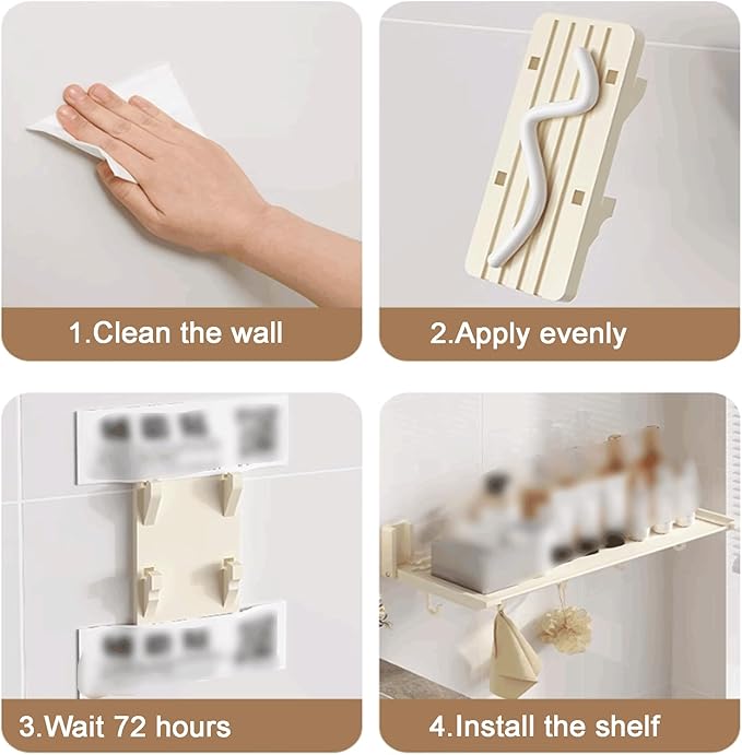 Removable Wall-Mounted Bathroom Shelves Aluminum Bathroom Shelves Removable Bathroom Shelves Foldable Bathroom Shelves Large Capacity