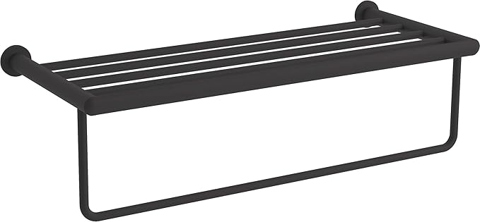 KOHLER Towel Rack by, Bathroom Towel Shelf Hotelier, Kumin Collection, Matte Black, K-24552-BL