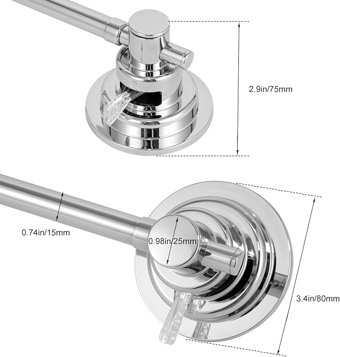 Suction Cup Towel Bar for Shower, 15.75''-25.6'' Adjustable Stainless Steel Towel Holder, Heavy Duty Suction Towel Rack with Powerful Vacuum Adsorption for Bathroom, Kitchen, RV, and Renters
