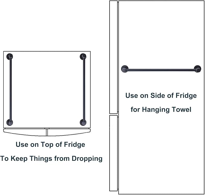 18-31.5 Inches Adjustable Magnetic Towel Bar Holder for Refrigerator, Magnet Flip Calendar Chart Rod for Whiteboard, Black