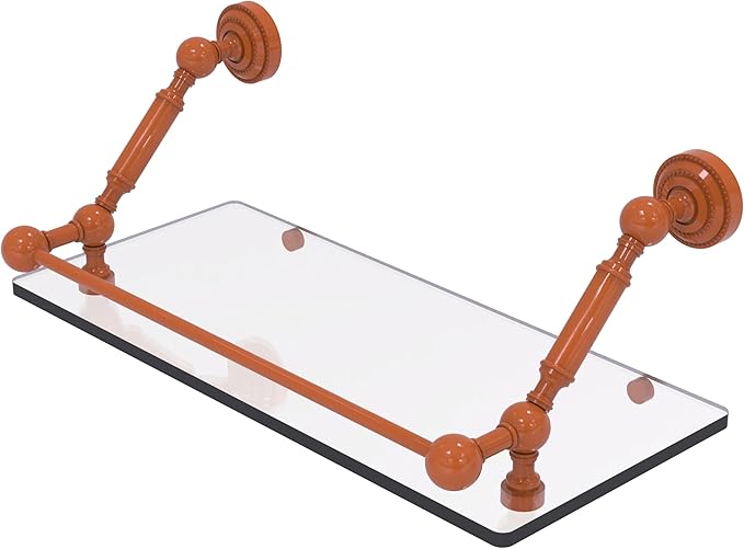 Allied Brass DT-1-18-GAL-ASP Dottingham 18 Inch Floating Glass Shelf with Gallery Rail, Autumn Sparkle