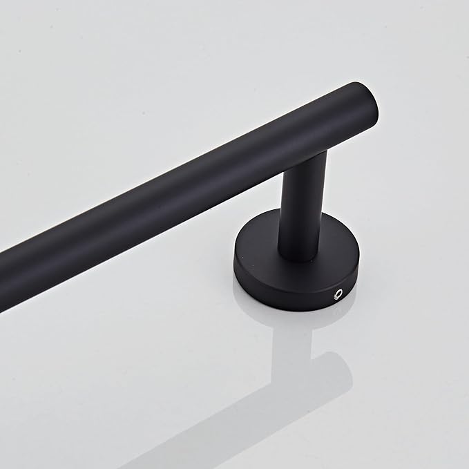 Bathroom Towel Bar, 12-Inch Towel Rack for Bathroom Wall Mounted, Matte Black Thicken SUS304 Stainless Steel Towel Rod Modern Home Decor (Total Length 14-Inch)