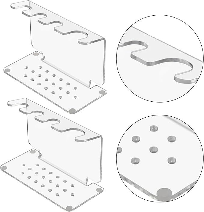 Acrylic Grooming Holders | Design | Modern Bathroom Shelf & Countertop for Men Clear Acrylic Cutlery Stand