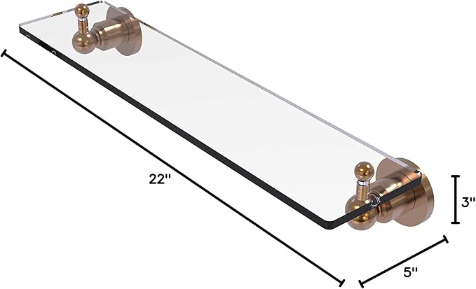 Allied Brass AP-1/22 Astor Place 22 inch Vanity Beveled Edges Glass Shelf, Brushed Bronze