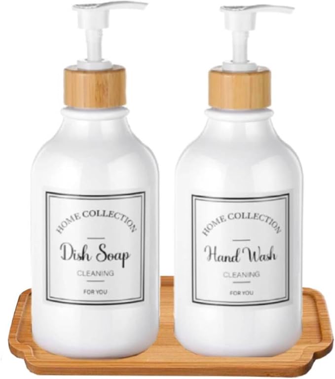 Bamboo soap Dispenser Tray, Bathroom Countertop Tray Kitchen T ray Bamboo T ray Sink T ray Dresser Jewelry Ring Dish, Comestic Holder Bathtub Organizer, Ideal for Jewelry, Cosmetics