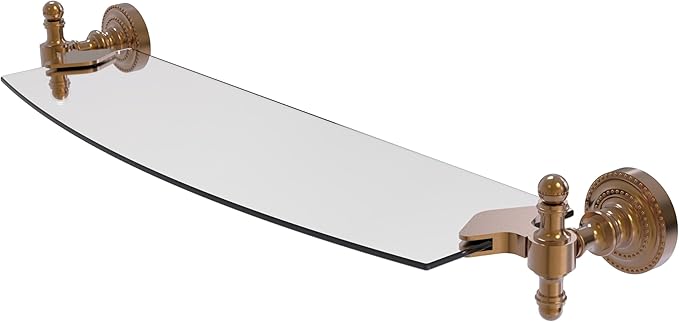 Allied Brass RD-33/18-BBR Retro Dot 18 Inch Glass Shelf, Brushed Bronze