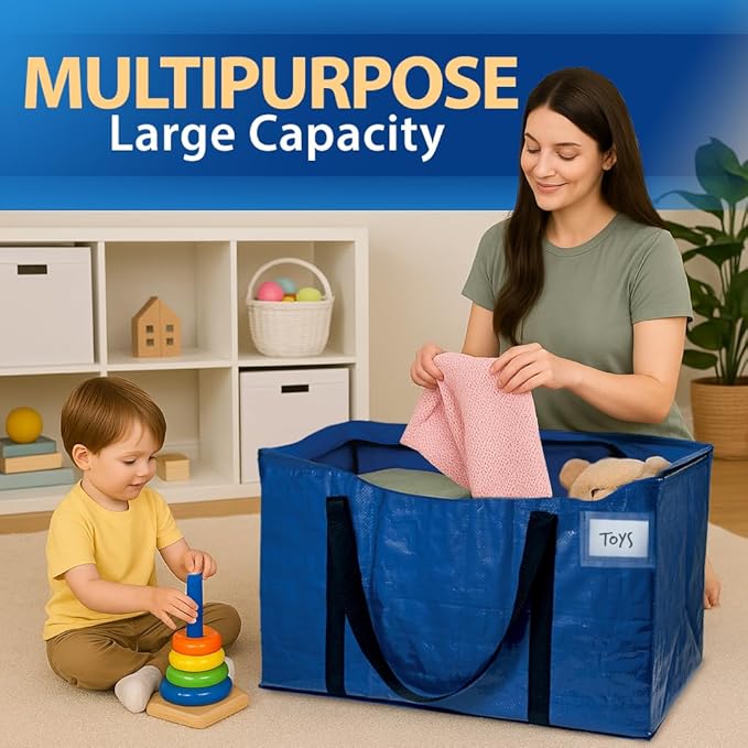 ClearSpace Heavy Duty Moving Bags or Storage Bag ?€? Large Moving Boxes with Backpack Straps, Zippers & Handles ?€? Perfect for Moving, College Dorm, Traveling, Camping, Christmas Decorations, 2 Pack
