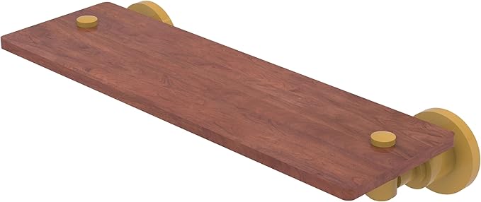 Allied Brass WS-1-16-IRW-SGL Washington Square Collection 16 Inch Solid IPE Ironwood Shelf, Spanish Gold