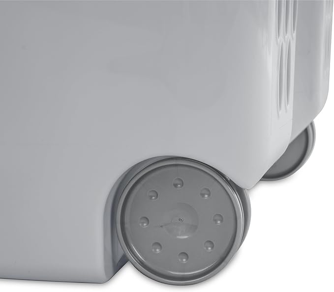 2 Bushel Rolling Laundry Hamper with Lid & Wheels - Light Gray Plastic Laundry Basket, Ventilation Design, Easy Move for Bedroom Bathroom Laundry Room (1 Pack)