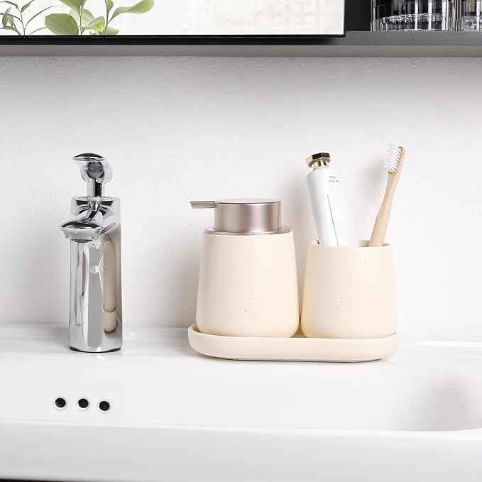 BosilunLife Bathroom Accessories Set 3 pcs (Apricot-Liquid)