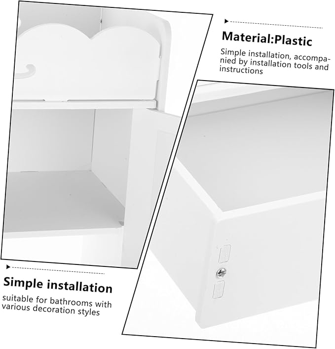 Wall-Mounted Bathroom Cabinet Organizer with Double Doors Vintage Cosmetic Storage Shelf for Toilet Area Multifunctional Space-Saving Locker Shelf