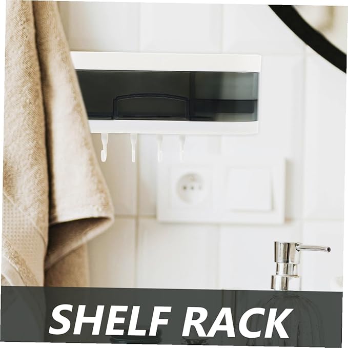 Wall-Mounted Storage Shelf Plastic Bathroom Shelf Decor Multifunctional Kitchen Organizer Rack Space-Saving Storage for Home Bathroom Kitchen Random Color