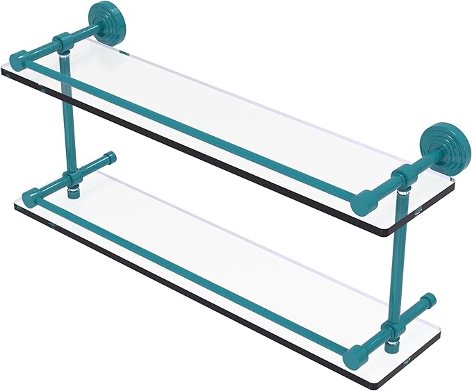Waverly Place Collection Double Glass Shelf with Gallery Rail
