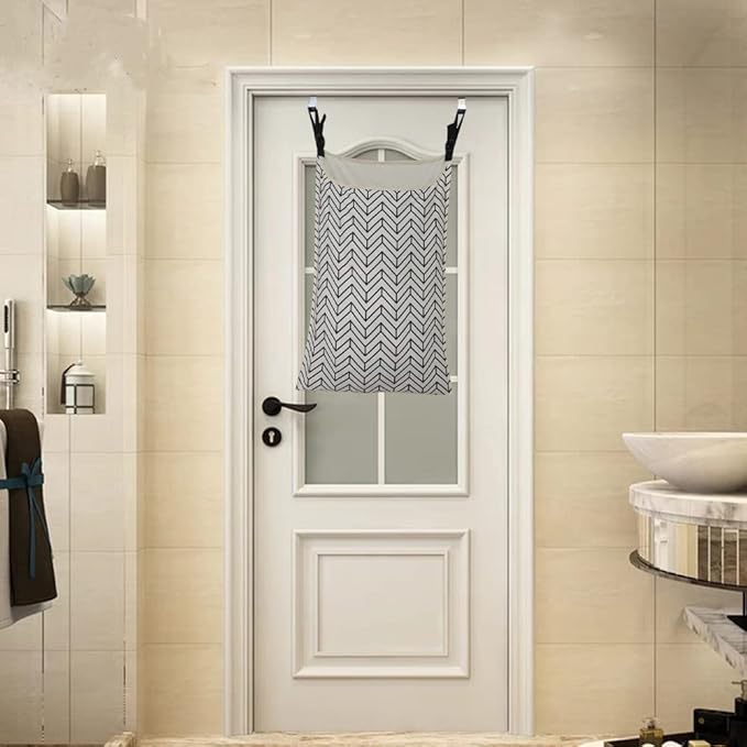 Adjustable Space Saving Door Hanging Laundry Hamper Bag Dorm Laundry Bag,Wide Open Top Over The Door Laundry Hamper with Free Hanging Hooks