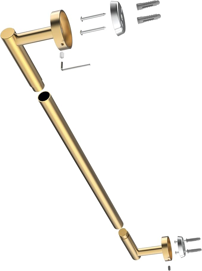 RARXTR 24 Inch Brushed Towel Bar Towel Rack for Bathroom Kitchen Hand Towel Holder Dish Cloths Hanger SUS304 Stainless Steel RUSTPROOF Wall Mount (Gold)