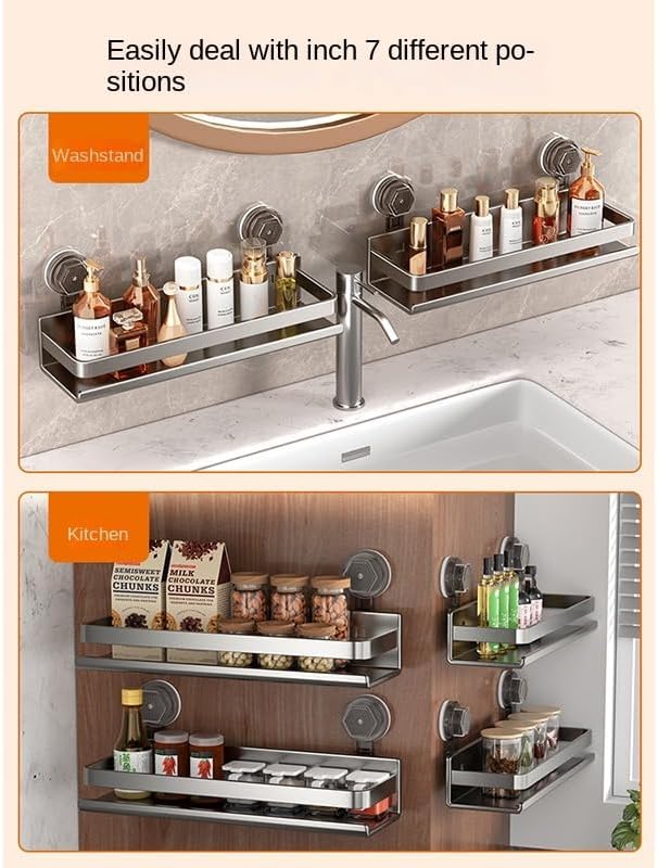 Suction Cup Shelf Bathroom Toilet Shelf No Hole Toilet Wall Mounted Washroom Storage Shelf Goddess (Small Size)