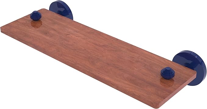 Allied Brass SB-1-16-IRW-MBL South Beach Collection 16 Inch Solid IPE Ironwood Shelf, Mediterranean Blue