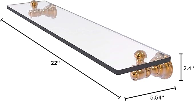 Allied Brass CL-1-22 Carolina Collection 22 Inch Glass Shelf, Brushed Bronze