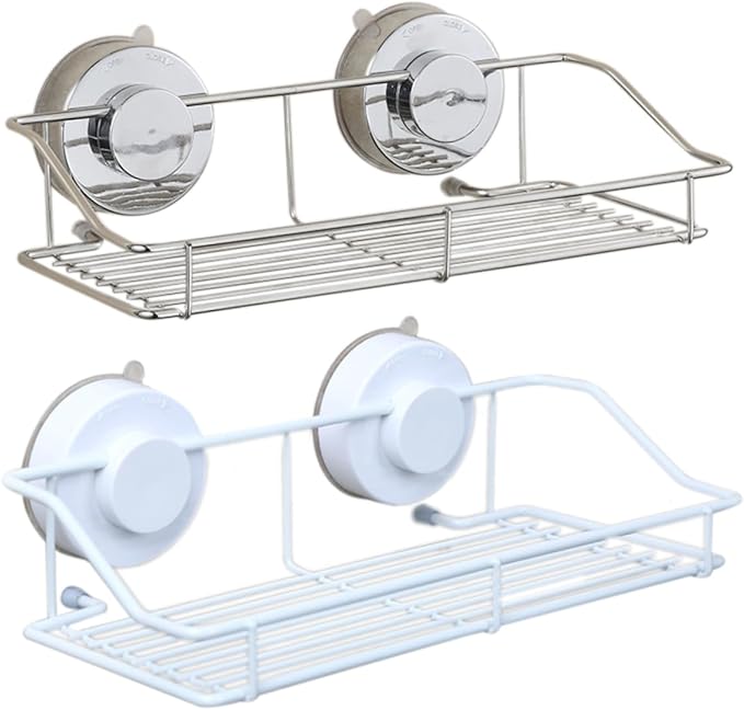 DECHOUS Wall Mounted Cup Bathroom -Saving Organizer for Kitchen and Toilet Silver Wire Rack for Easy Storage and Tidy Arrangement