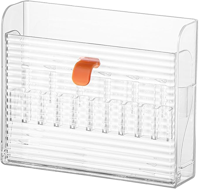 MORNITE Wall-Mounted Makeup Eyeliner Lip Liner Organizer Holder, 16-Slot Cabinet Storage for Brush, Makeup Pencils, Concealer Pencil Display Case for Vanity Bathroom, Clear