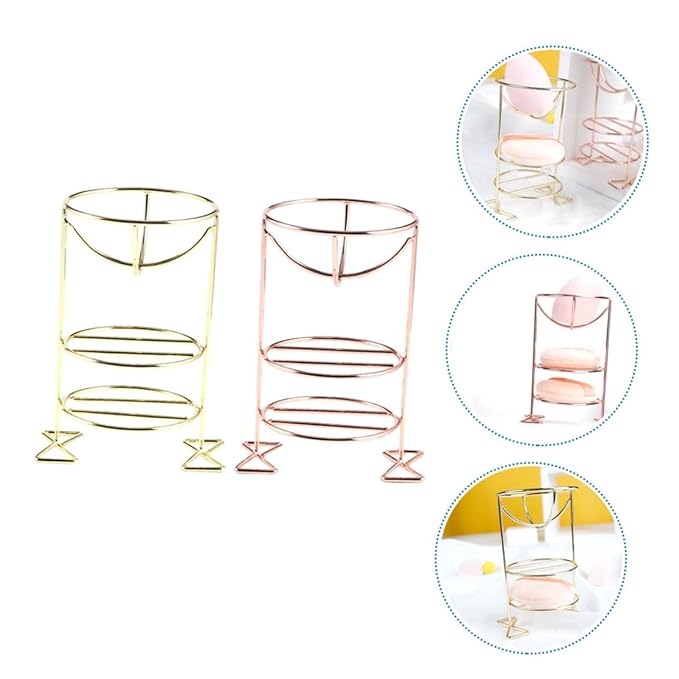 2Pcs Makeup Sponge Holder Makeup Sponge Drying Stand Puff Display Stand Cosmetic Sponge Organizer Puff Storage Rack Beauty Sponge Drying Stand for Vanity