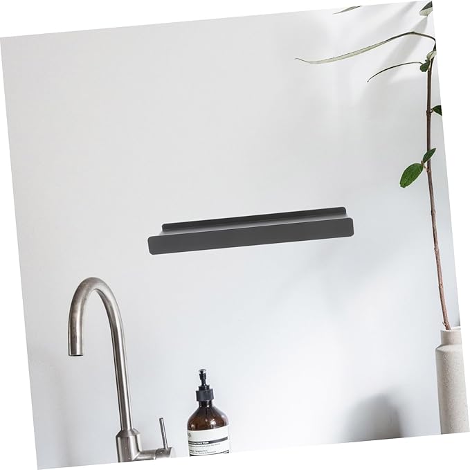 Hemobllo Bathroom Shelf Aluminum Alloy Wall Mounted Floating Storage Rack for Makeup and Grooming Essentials Space Saving Design for Bathroom and Restroom Decor