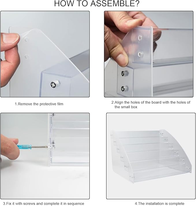2 Packs 7 Tiers Nail Polish Holder Organizer, Multi-Level Acrylic Nail Polish Display Cases Rack, Clear Essential Oil Storage Display Stand - Hold up to 70 Bottles (2 Packs A)