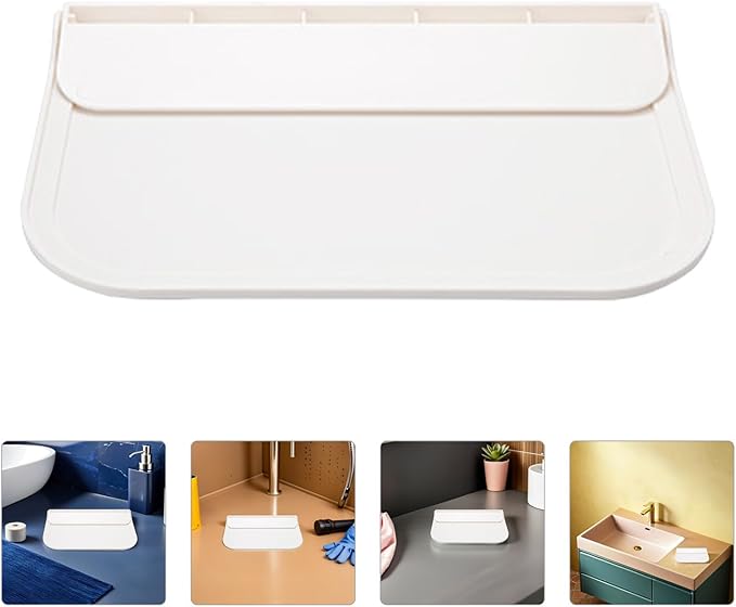 Garneck 2pcs Small Foldable Plastic Adhesive Wall Shelf for Bathroom Storage, Phone and Soap Organizer, Space-Saving Floating Shelves for Dorms and Home