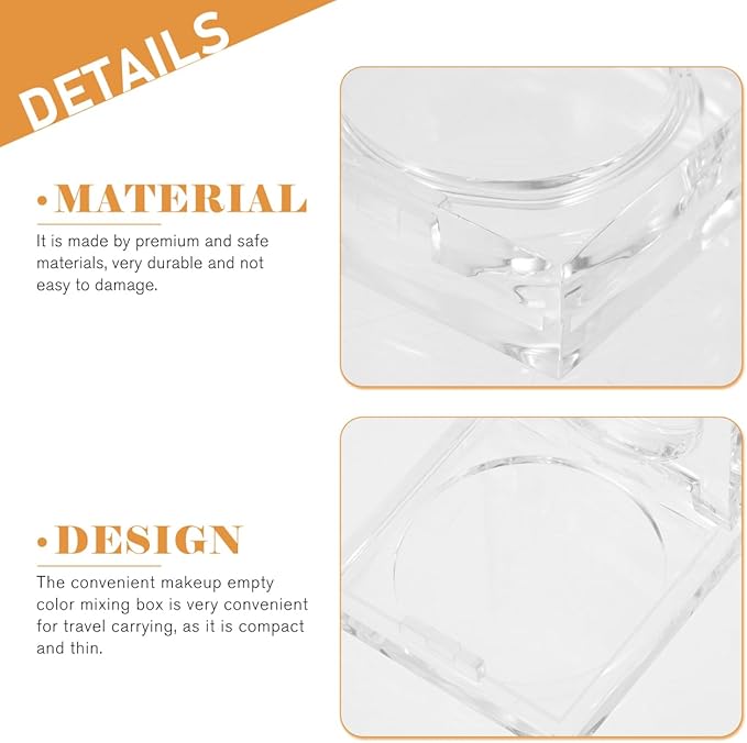 Compact Empty Blush Box 2.05 Inch Square Portable Cosmetics Container for Diy Makeup Travel Storage Highlighter Eyeshadow Case