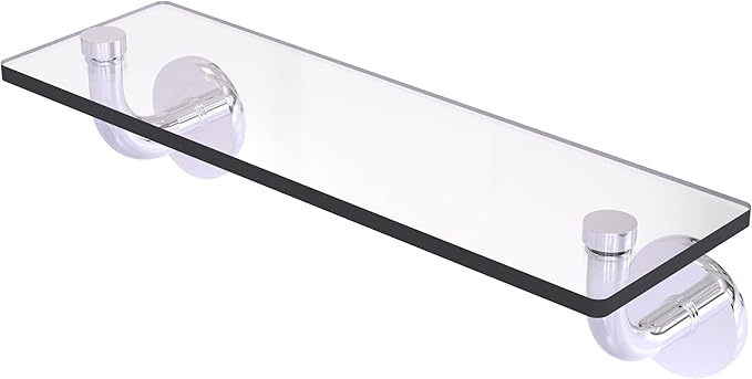 Allied Brass RM-1-16-PC Remi Collection 16 Inch Glass Vanity Beveled Edges Shelf, Polished Chrome