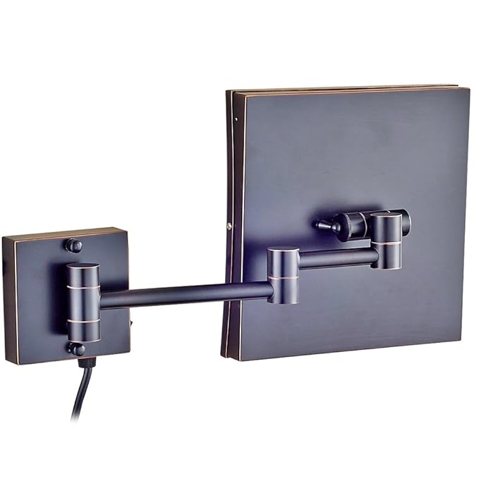 DOWRY LED Lighted 5X Magnifying Makeup Mirror with Plug,8Inch, Polished Oil Rubbed Bronze Finished Dowry1802D-8x5