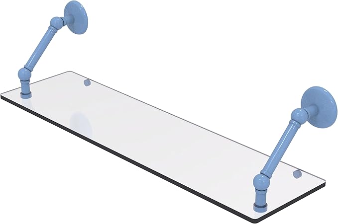Allied Brass PMC-1-30-FTB Prestige Monte Carlo Collection 30 Inch Floating Glass Shelf, Flat Troll Blue