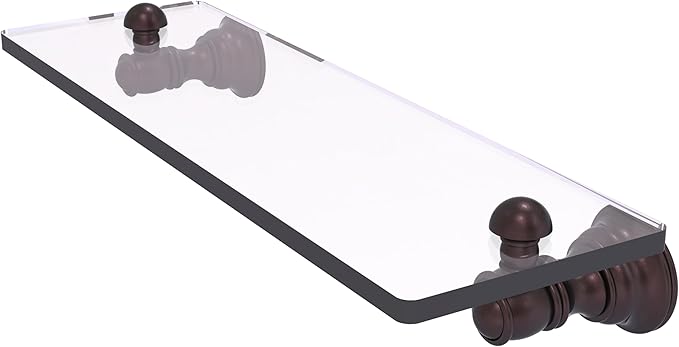 Allied Brass CL-1-16-ABZ Carolina Collection 16 Inch Glass Shelf, Antique Bronze