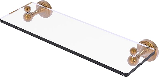 Allied Brass SG-1-16-BBR Sag Harbor Collection 16 Inch Glass Vanity Shelf with Beveled Edges, Brushed Bronze