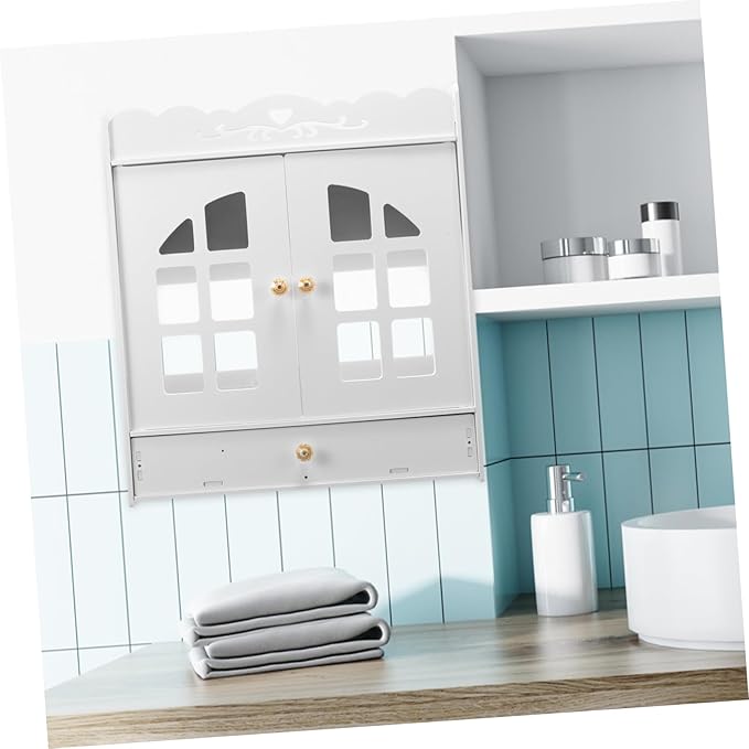 balacoo Wall-Mounted Storage Cabinet for Bathroom Punch Organizer Ample Space for Cosmetics and Products Stylish Wall Storage for Compact Spaces