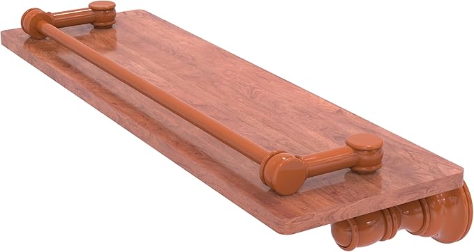 Allied Brass CL-1-16-GAL-IRW-ASP Carolina Collection 16 Inch Wood Shelf with Gallery Rail, Autumn Sparkle