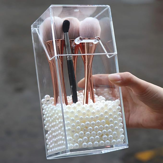 Makeup Beads for Brushes,AIYoo Art Faux Pearls 1500 pcs for Lipstick, Mascara, Eyeliner,Makeup Brush Holder Organizer, Highlight Plastic Round Pearls,Diameter 8mm