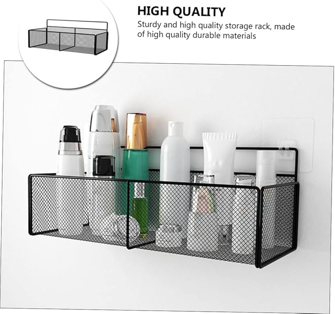 Holibanna Toilet Storage Rack Bathroom Shelving Kitchen Storage Wall-Mounted Black