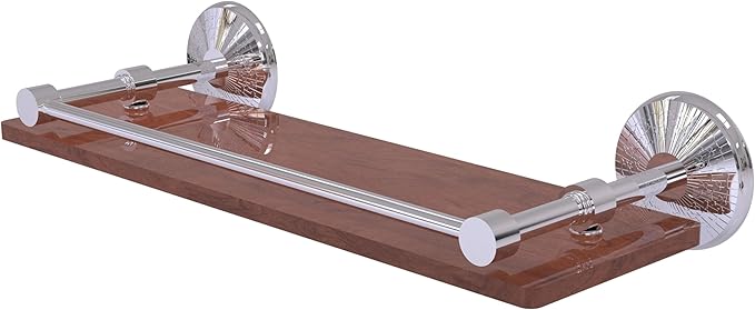 Allied Brass MC-1-16-GAL-IRW-PC Monte Carlo Collection 16 Inch Solid IPE Ironwood Gallery Rail Shelf, Polished Chrome