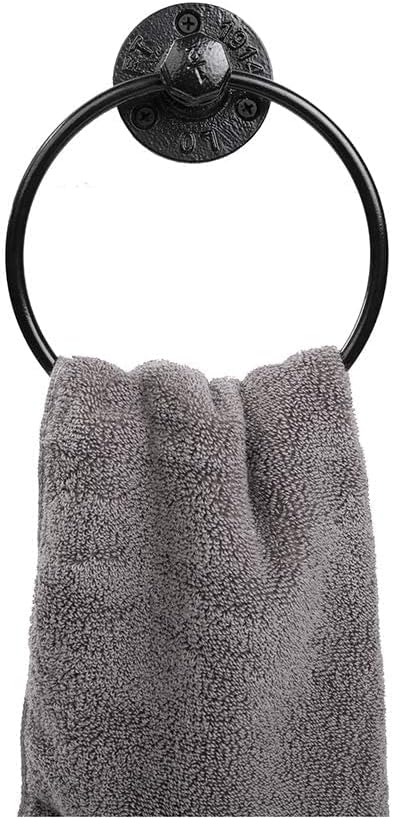 Industrial Hand Towel Ring Farmhouse Towel Holder Wall Mounted for Bathroom Decor
