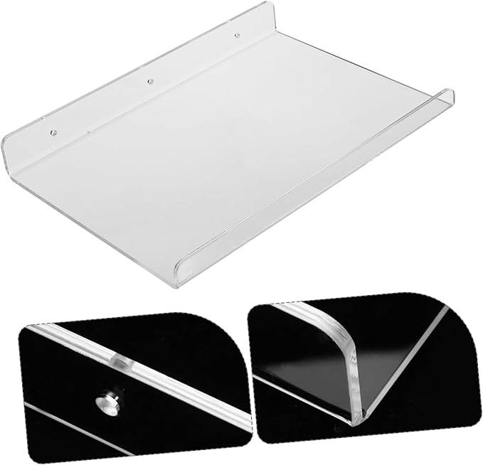 Wall-Mounted Storage Rack Kitchen and Bathroom Acrylic Shelf No-Drill Floating Shelf for Easy Storage Small Size for Organizing Seasonings and Bathroom Essentials
