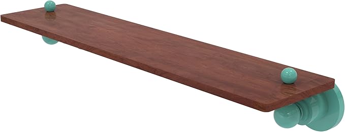 Allied Brass AP-1-22-IRW-SFG Astor Place Collection 22 Inch Solid IPE Ironwood Shelf, Sea Foam Green